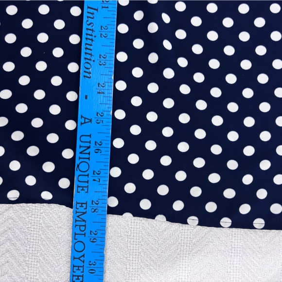 Talbots Navy and White Polka Dot V-Neck Blouse - Picture 7 of 10